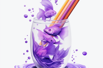 Design constraints represented by a glass with fish and colored pencils within it.